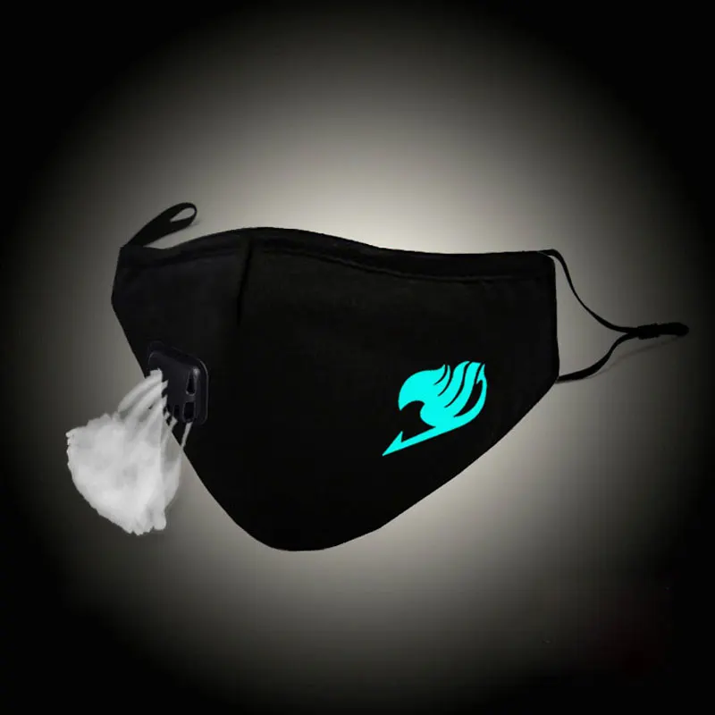 

Luminous Mouth Mask Fairy Tail Guild Xiling Empire Cosplay Face Mask Anti PM2.5 Dust Filter Winter Muffle Valved Respirator HXF