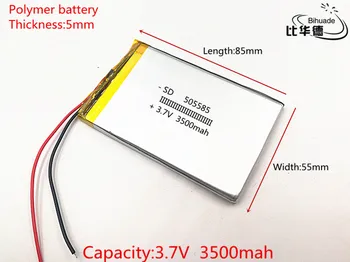 

3.7V 3500mAh 505585 Lithium Polymer Li-Po li ion Rechargeable Battery cells For Mp3 MP4 DIY PAD DVD
