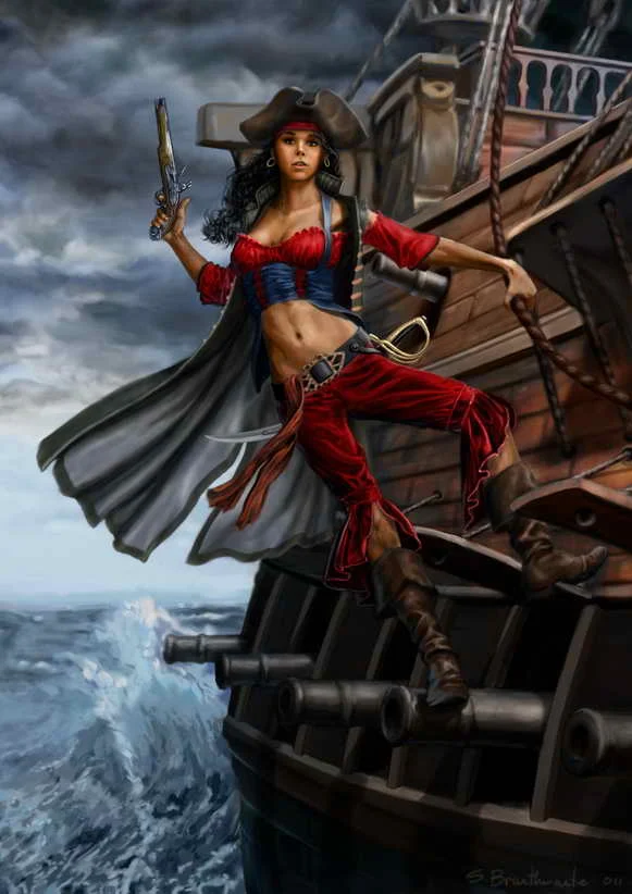 Home Decoration Art Wall Female Pirate King Oil painting ...