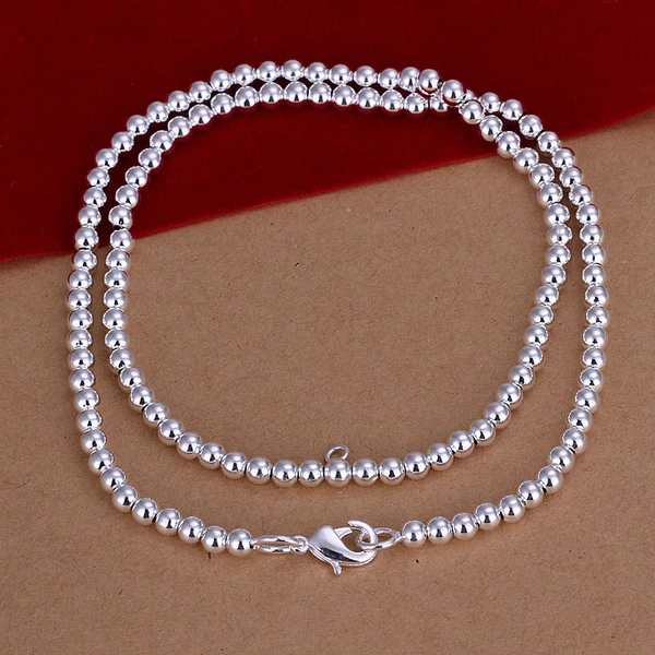 

new hot 925 sterling silver jewelry wholesale price statement fine fashion 4mm wide Buddha bead sliver link chain necklace CN114