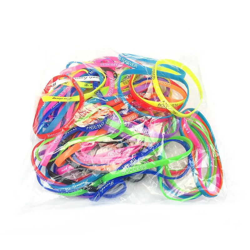 25Pcs Birthdays Party Favors Supplies Color Silicone Bracelet Girls Boys Sports Charm Bracelet Activities Small Gifts Souvenirs party toys,toy gift filler,silicone bracelets