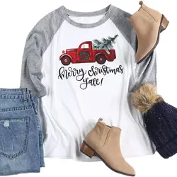 Топы хлопковые женские топы футболки легкие рождественские с длинным рукавом мягкие джинсы эластичные домашние