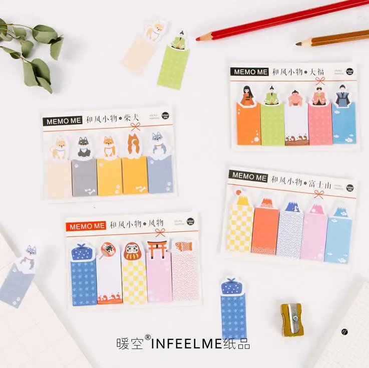 

Japanese Style Fuji Self-Adhesive Memo Pad Sticky Notes Sticker Label Escolar Papelaria School Office Supply