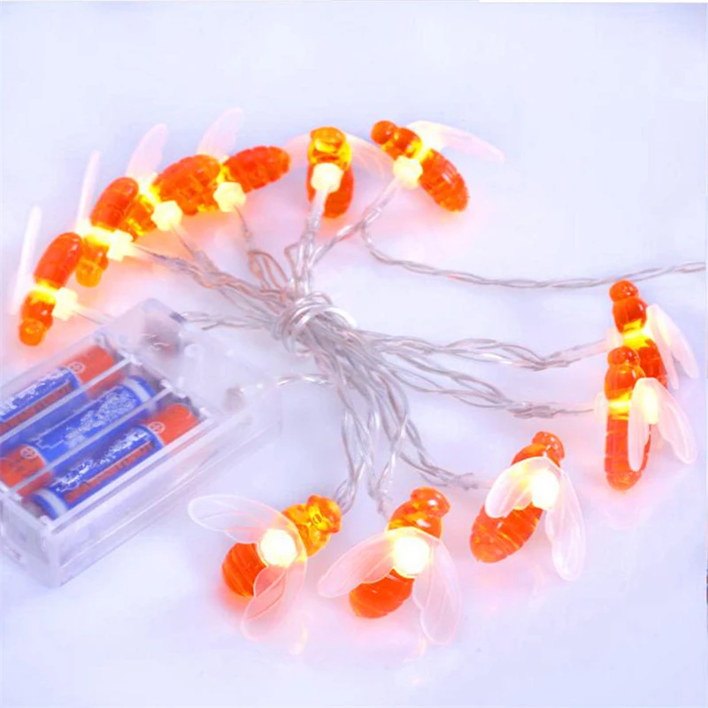 

Battery operated 10 20led 40led 1.2M 2.5M 5M Christmas DIY LED garden bee lamp Xmas new year bulb party decoration string lights