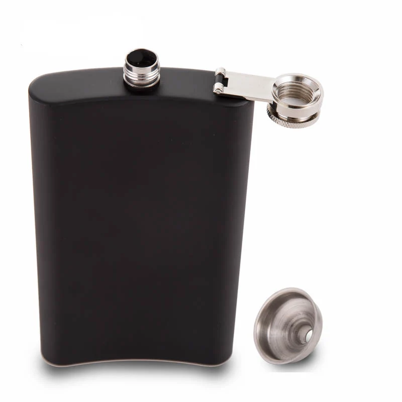 2017 New item  of  12 oz black stainless steel hip flask with free funnel , Food degree