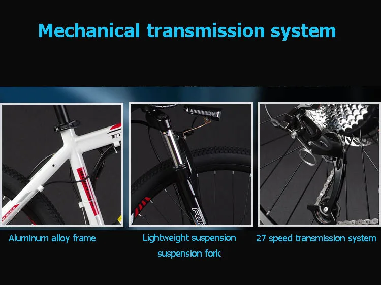 Top 26inch Hydraulic disc brake 27speed electric mountain bike 48V lithium battery smart electric bicycles 500W motor aluminum frame 23