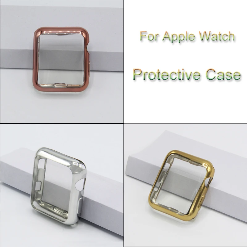 TPU watch Case For Apple Watch case 4 44/40mm Bumper Frame Shell For iwatch series 3 2 1 38/42mm Soft Protective Cover Accessory