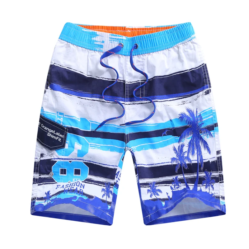 

Summer Child Board Shorts Beach Swimwear 100% Cotton Shorts For 7-15T Boys Swim Shorts Printed Teenager Swimming Trunks Swimsuit