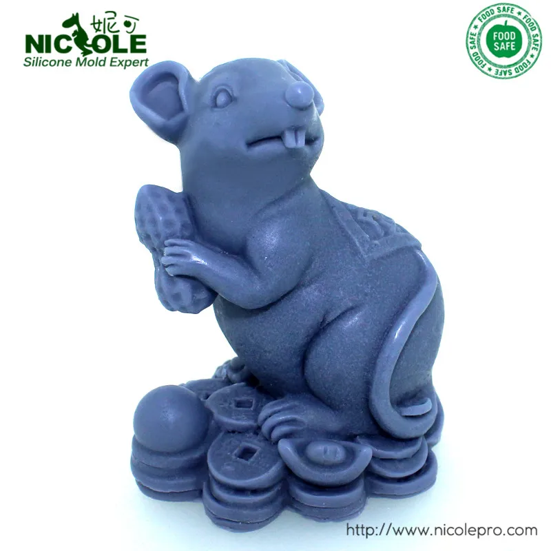 

3D Silicone Handmade Soap Mold Lucky Mouse Resin Mould