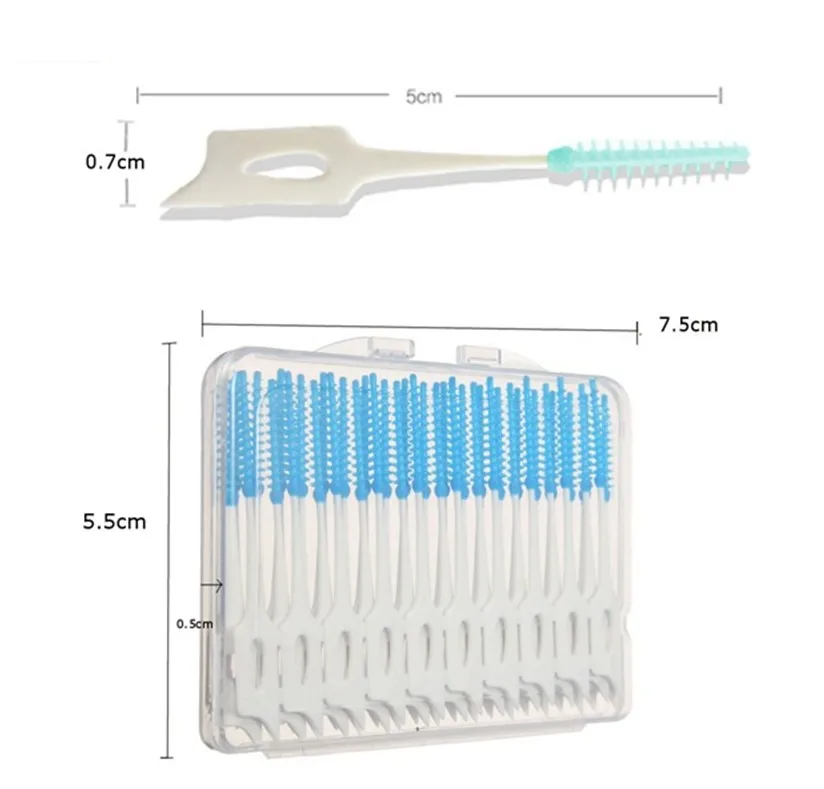 40 шт. взрослых эластичные массаж десен push-pull Межзубные щётки Clean между зубами Вышивка Крестом Нить Расчёски для волос зубочистки, зубные Уход за полостью рта ИНСТРУМЕНТ