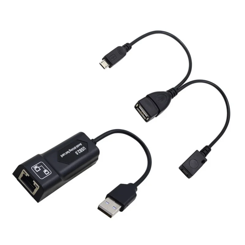 USB к RJ45 10/100 Мбит/с USB Ethernet адаптер Сетевая карта LAN USB адаптер Lan RJ45 карта с Micro USB адаптер для ПК ноутбука