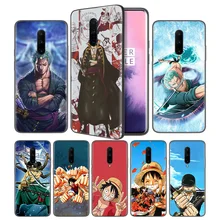 ZORO One Piece Monkey D Luffy Soft Black Silicone Case Cover for OnePlus 6 6T 7 Pro 5G Ultra-thin TPU Phone Back Protective