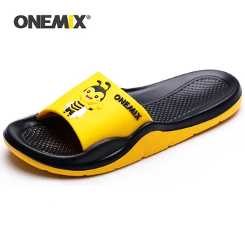 

ONEMIX Flip Flop Men 2019 Summer New Slippers Personality Graffiti Skin-Friendly Outdoor Sandals Women Wading Flats Beach Shoes