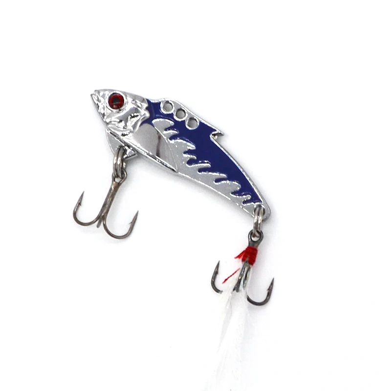 

1Pcs spoon bait fishing metal lure hard fishing lure Blue/Red 5cm 8.4g fly fishing fishing spoon With 3D Eyes