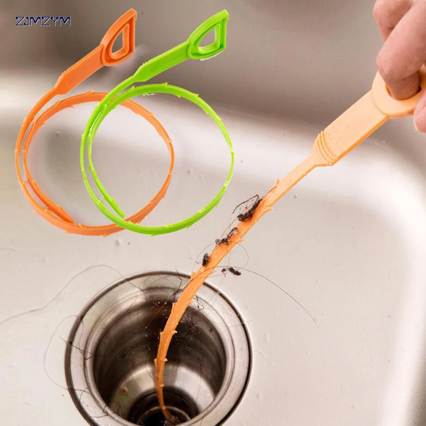 

1pc Snake Shaped Sink Cleaner Bathroom Toilet Kitchen Drain Removes Clogged Hairs Cleaning Brush for Home Popular New