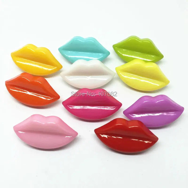 

1000pcs Mixed Lips Shaped Buttons Plastic Shank Sewing Baby Novelty Button Embellishments Cardmaking Scrapbooking 38x24mm