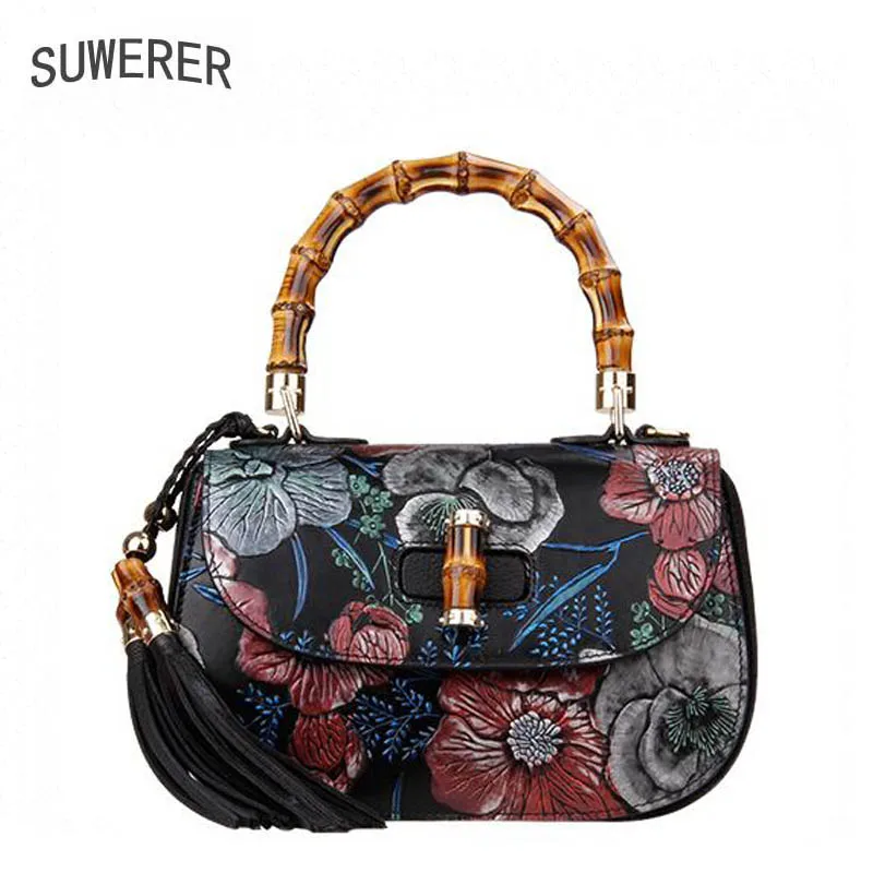 SUWERER Women Genuine Leather bags for women new fashion Tassel embossed luxury handbags designer tote women leather bag
SUWERER Women Genuine Leather bags for women new fashion Tassel embossed luxury handbags designer tote women leather bag