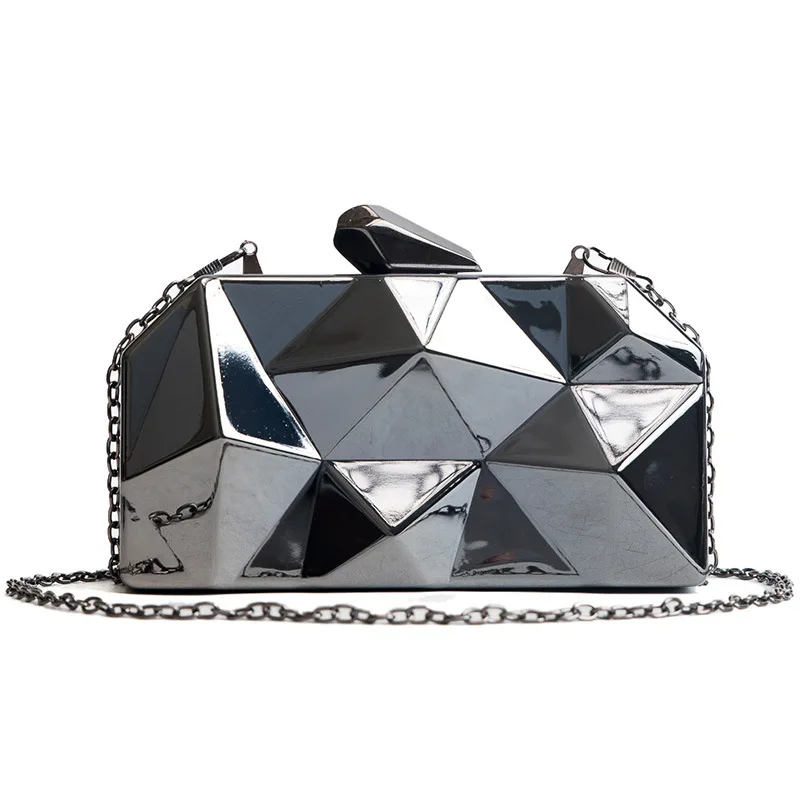 

Ougger Mini Women Crossbody Bag Fashion Style Black PU Flap Bag with Chains for Ball