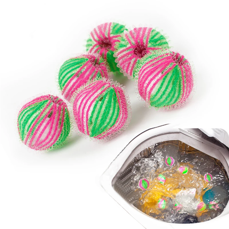

6pcs/set Washing Machine Ball Magic Hair Removal Laundry Ball Fur Hair Grabbing Catcher Balls Clothes Personal Care Hair Balls