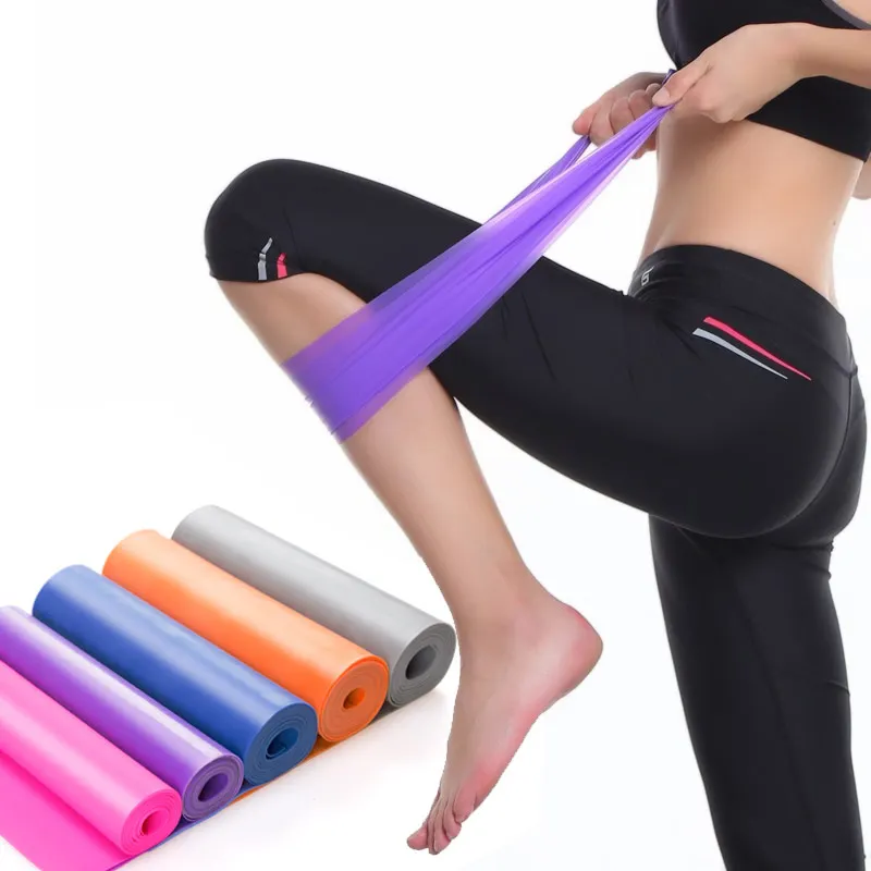 120cm Gym font b Fitness b font Equipment Strength Training Latex Elastic Resistance Bands Workout Crossfit