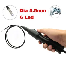 Blueskysea Dia 5.5mm USB Endoscope Waterproof Inspection Borescope 1m Tube 6 highlighting LED Camera W/Free Hook+Maganet+Mirror