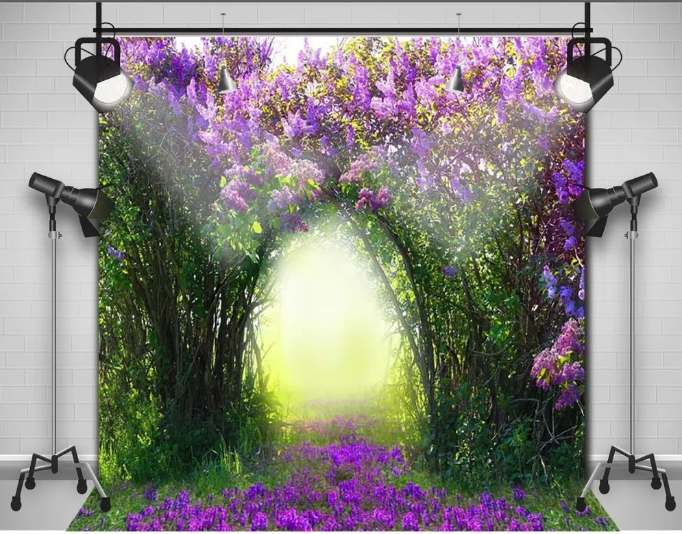Field Purple Flowers Lavender Spring Garden Theme photography studio background Vinyl cloth