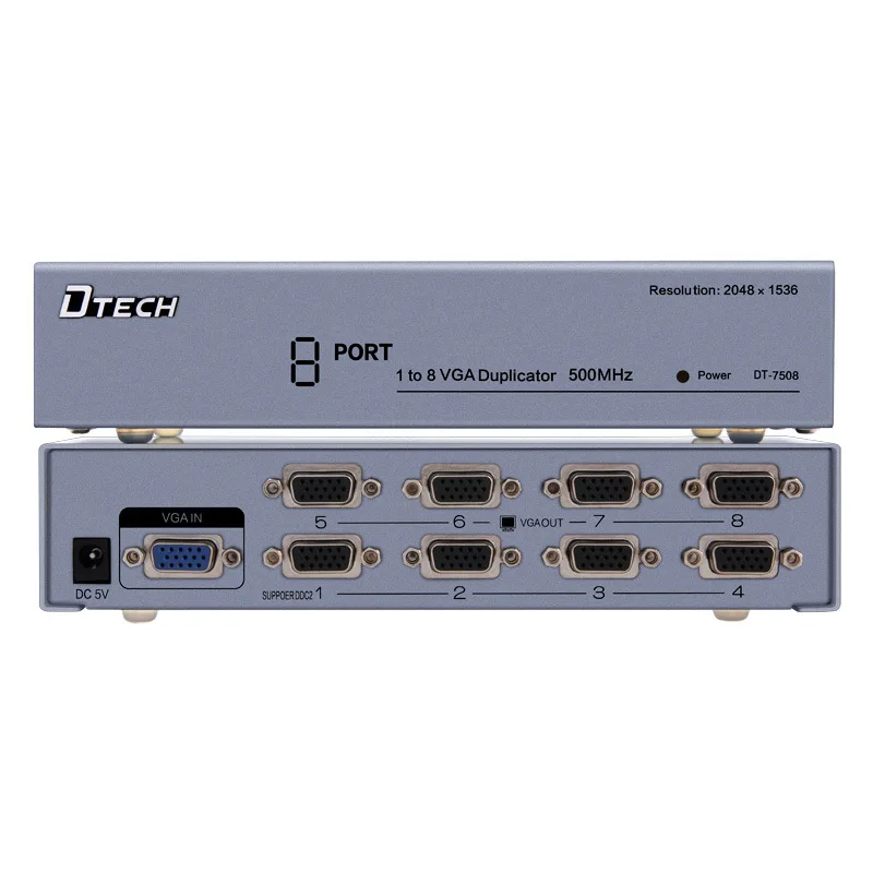 

DT-7508 VGA splitter one point eight 500hzVGA HD video splitter 1 minute 8VGA splitter 1 in and out