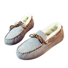 

Winter warm plush flats shoes women fashion Korean casual Fluffy woman loafers slip on shoes cotton flats Doug shoes