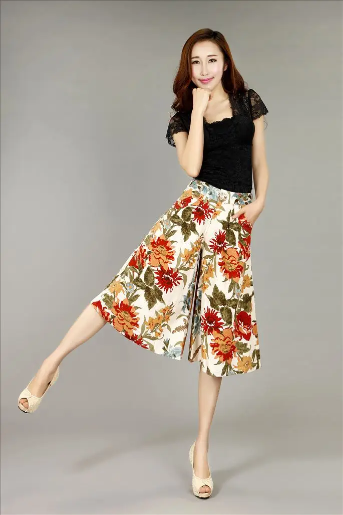 Fluid culottes wide leg pants mid waist wide leg pants boot cut