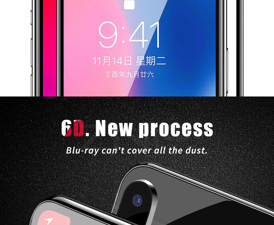 Новинка 6D полное покрытие из закаленного стекла для iPhone X 6 6S 7 Plus полная защита экрана Защитная пленка для iPhone X 8 Plus стекло