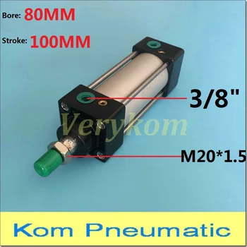 

80mm Bore 100mm Stroke 3/8" bsp SC 80-100 80x100 Standard Pneumatic Cylinder 80*100 Airtac Type Pull Rod Air Cylinders