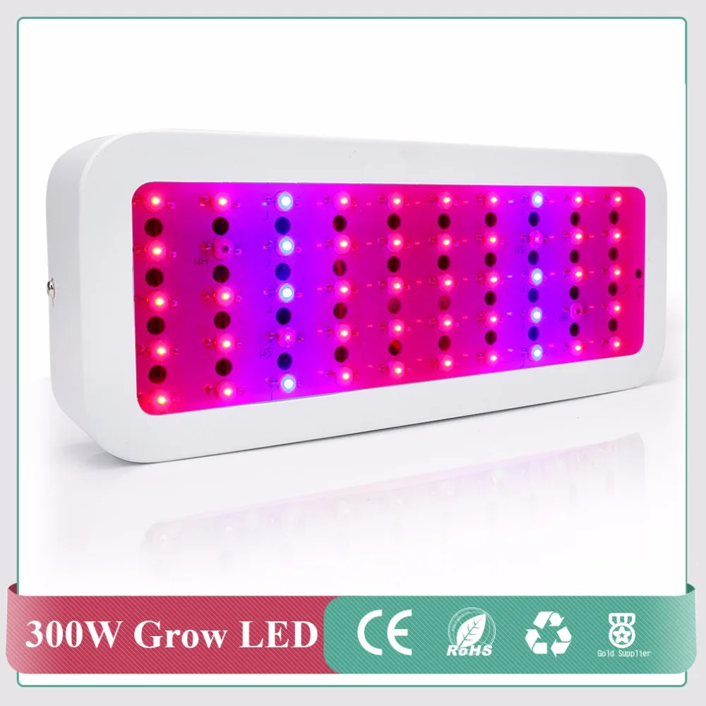 Mini Full Spectrum LED Grow Light 300W Red+Blue+IR+UV Flower Plants
