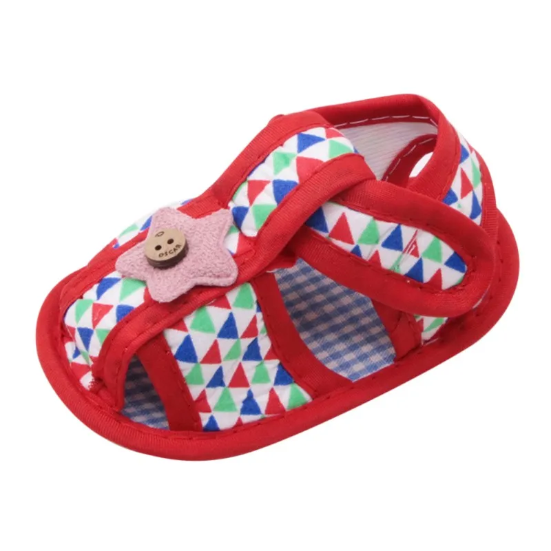 New star из мозаичного хлопка летняя обувь трехцветный Треугольники принт детская обувь для малышей обувь новорожденного обувь
