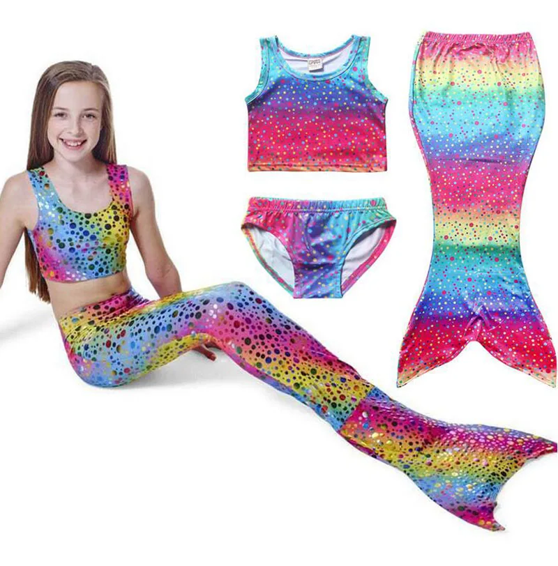 4 Styles Girls Mermaid Cosplay Bikini Swimsuit Kids Multi color