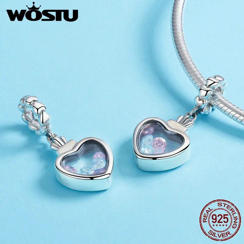 Кулон в виде сердца из серебра 925 пробы с фианитами|cz stone|authentic sterling silverstone round |