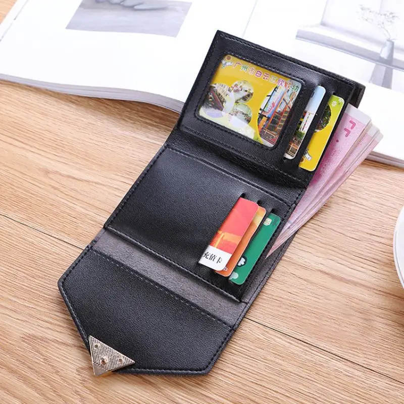 Women's Wallet For Credit Card Metal Heart-shaped Leather Short Section Three-folded Wallet Elegant Female Wallet Card Package Women's Wallet For Credit Card Metal Heart-shaped Leather Short Section Three-folded Wallet Elegant Female Wallet Card Package