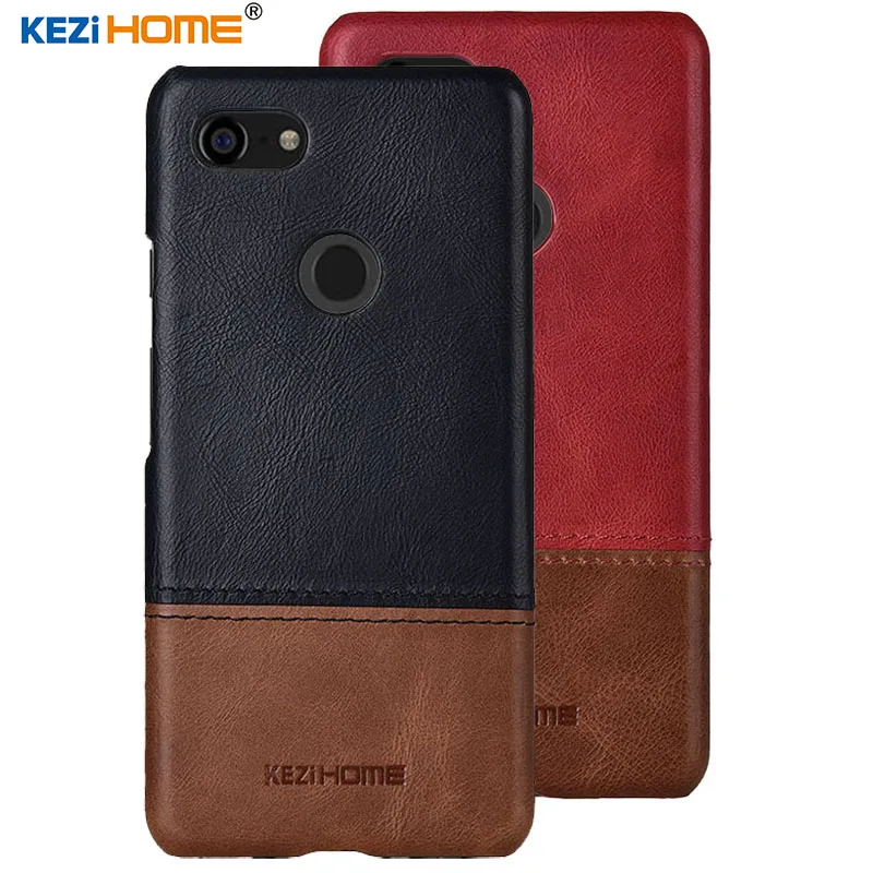 

Case for Google Pixel 3 XL KEZiHOME Luxury Hit Color Genuine Leather Hard Back Cover capa For Google Pixel3 /3XL Phone cases