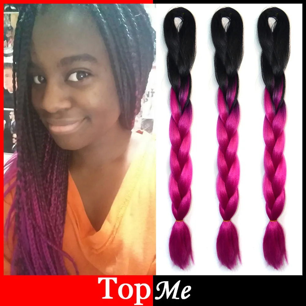 Afro Ombre Two Tone Xpression Kanekalon Braiding Jumbo Women Hair Braid