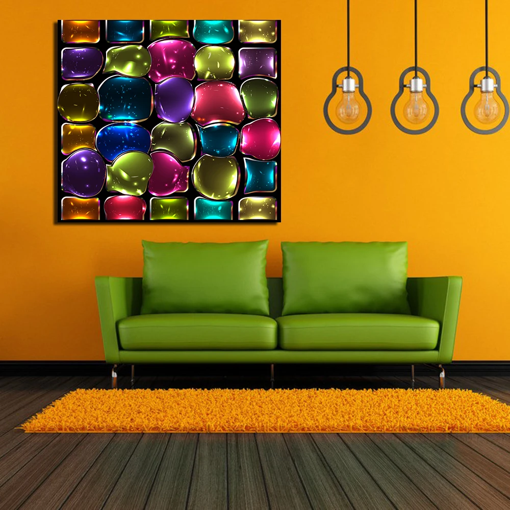 JQHYART цвета красочные витражные картины на холсте Современные настенные картины для гостиной домашний Декор без рамки картина маслом