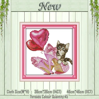 

Cat and high heels decor diy painting counted print on the canvas DMC 11CT 14CT kits NKF Cross Stitch embroidery needlework Sets