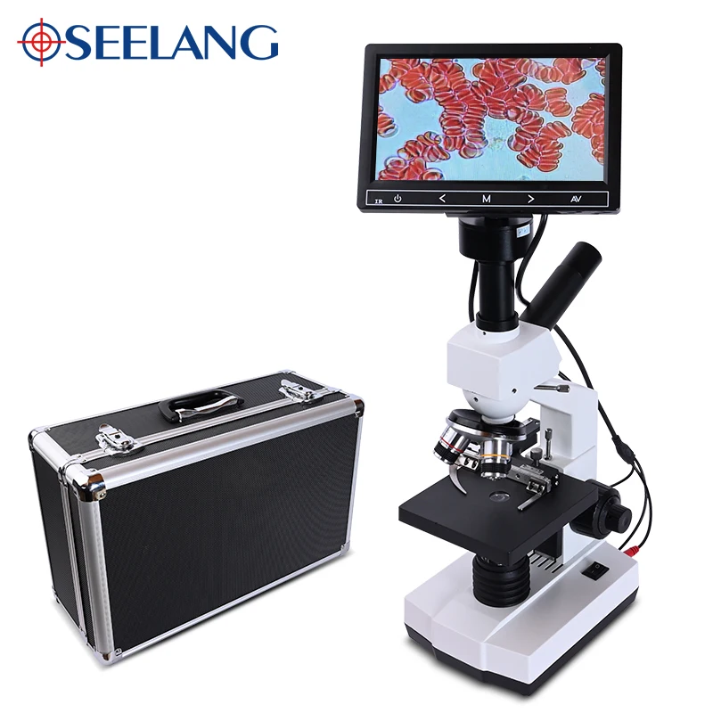 

OSEELANG Professional monocular a drop of blood detector Digital Microscope Built-in 5MP electronic eyepiece +7-inch LCD screen
