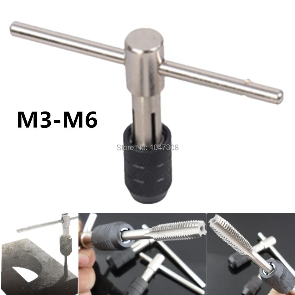 T Handle Tap Wrench Chuck Type Adjustable Hand Tool Capacity Range M3