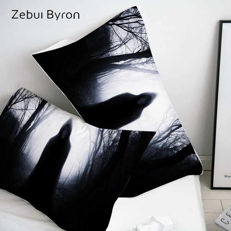 

3D HD Pillow Case Pillowcase Custom/50x70/50x75/50x80/70x70 Decorative Pillow Cover,Halloween ghostly figure Bedding