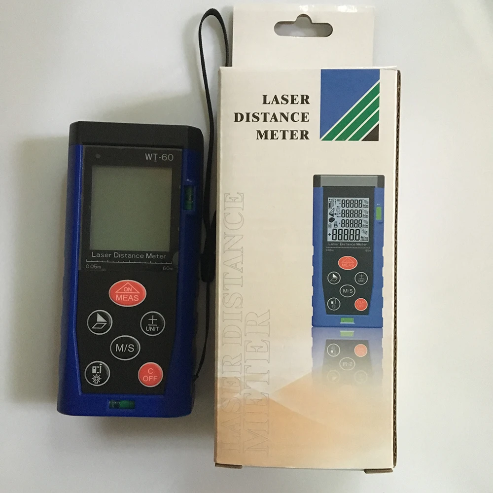 

Retail box 40M/60M/80M/100M Handheld Rangefinder Laser Distance Meter Digital Laser Range Finder Laser Tester frree shipping