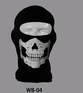 Призрак череп маска скелет шапки тактический страйкбол Пейнтбол косплей костюм армии Балаклава велосипед Хэллоуин полный уход за кожей лица маски - Цвет: WB04