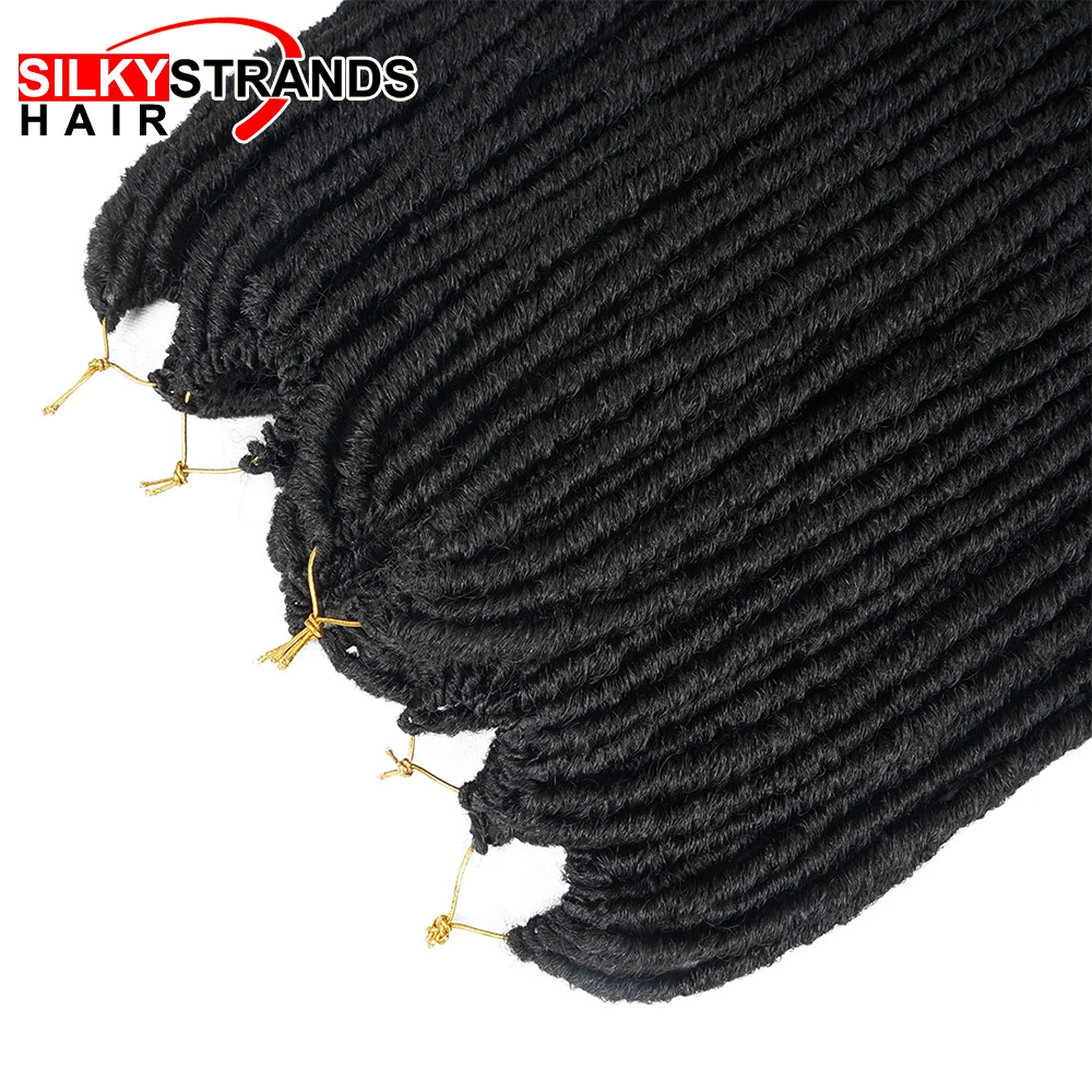 Мягкие Faux locs Curly синтетические косички для наращивания волос наращивание крючком волосы Омбре косы богиня Прическа 18 дюймов шелковистые пряди