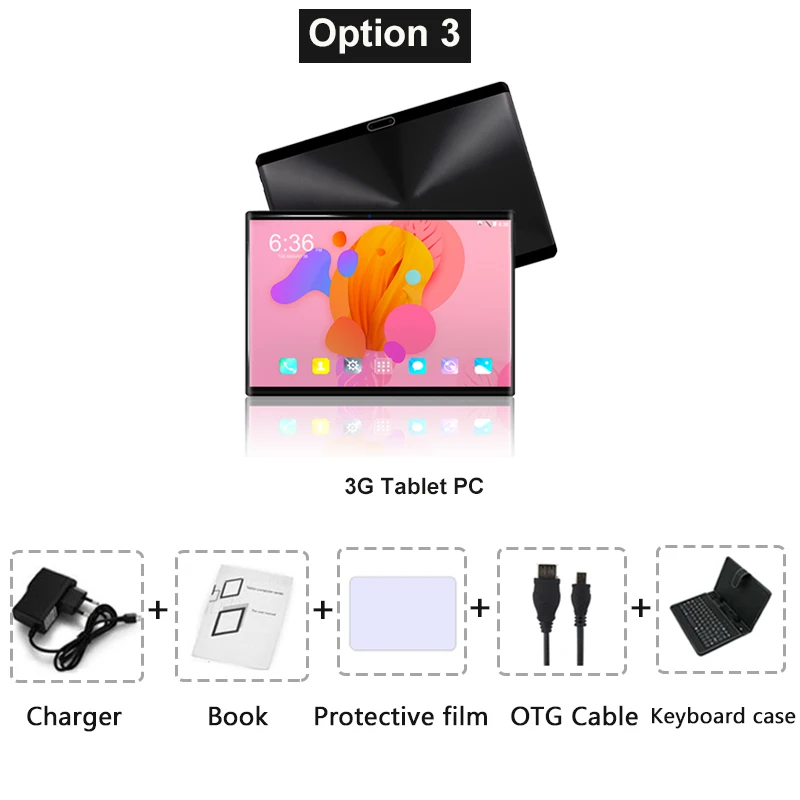 Последняя модель Оригинальные неподдельный 10 дюймов 3g/4G LTE планшетный ПК Восьмиядерный android 8,0 ram 6 GB rom 64 GB 1280* 800 IPS изогнутый экран Две sim-карты wifi gps умные планшеты 10,1+ подарок - Комплект: Комплект 3