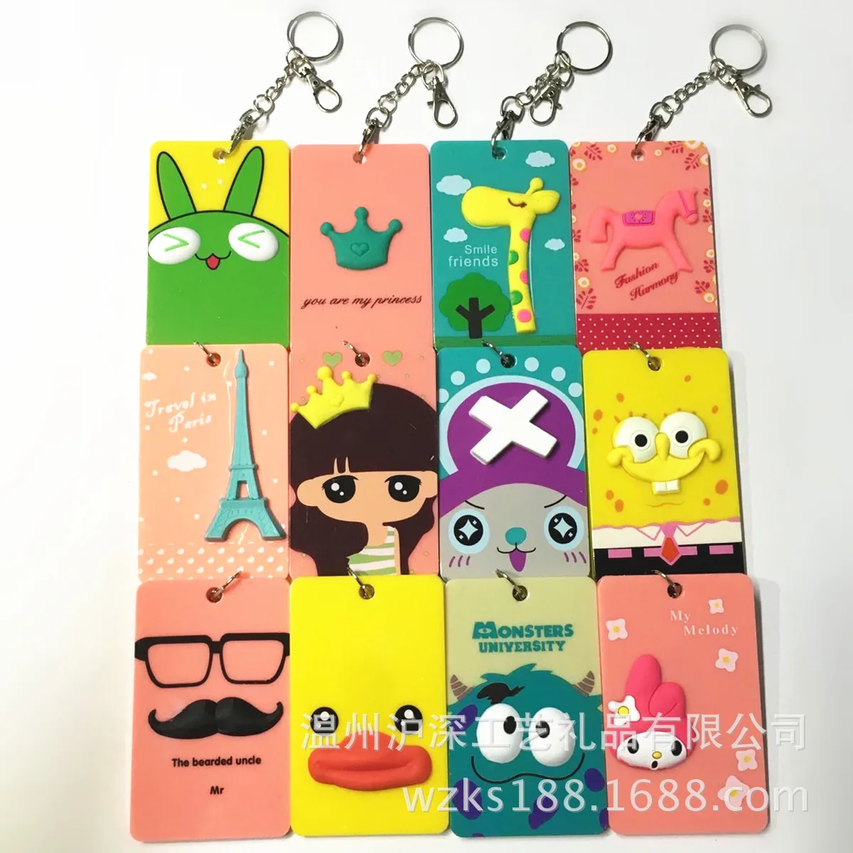 

PVC Card Holder Credit Card Bus Card Case Hot Sale Cute Cartoon Panda Duck Monster Design Key Holder Ring Bag Accessories