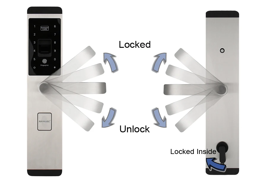 RAYKUBE блокировка отпечатков пальцев для дома Противоугонный дверной замок без ключа Умный Замок с цифровым паролем RFID разблокированный R-FX1