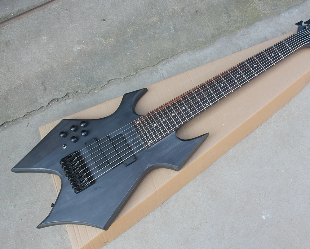 Factory Custom Left Handed 8 String Matte Black Electric Bass Guitar